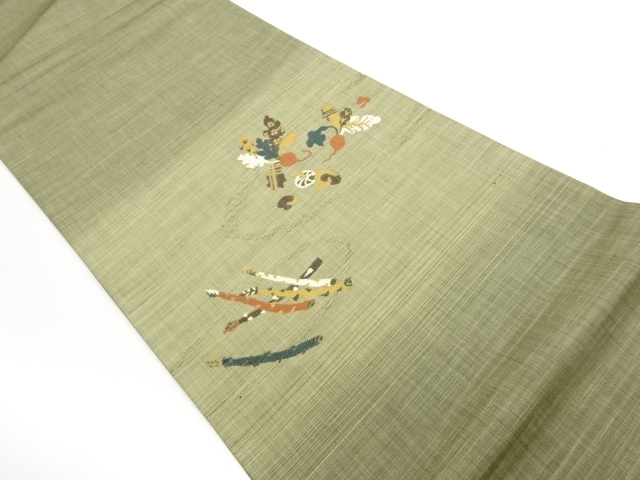 JAPANESE FUKURO OBI / TSUMUGI / WOVEN VEGETABLE